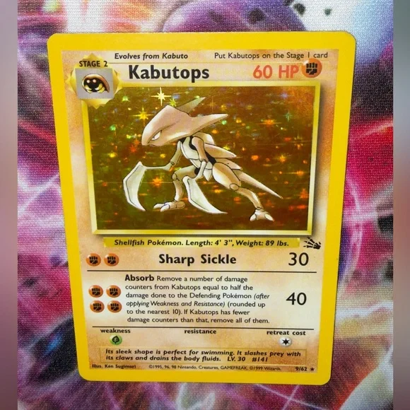 Kabutops - Holo 9/62 Fossil 1999 wizards of the coast pokemon card tcg -  www.rajagirimanappuram.com